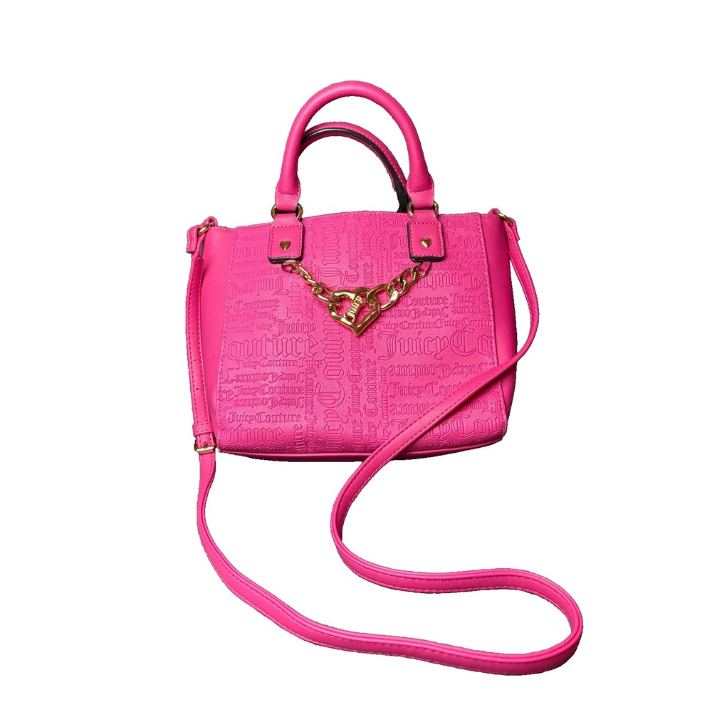 Juicy‎ Couture Hot Pink Handbag Purse Gold Hardware Shoulder Strap 9inx8inx4in